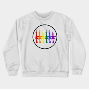 Rainbow Pride Flag Rifles Crewneck Sweatshirt